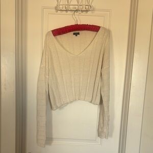 Women's Cream cropped Sweater